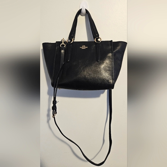 Coach 2 WAY Handbag Black Leather Shoulder Mini Bag - Picture 3 of 16